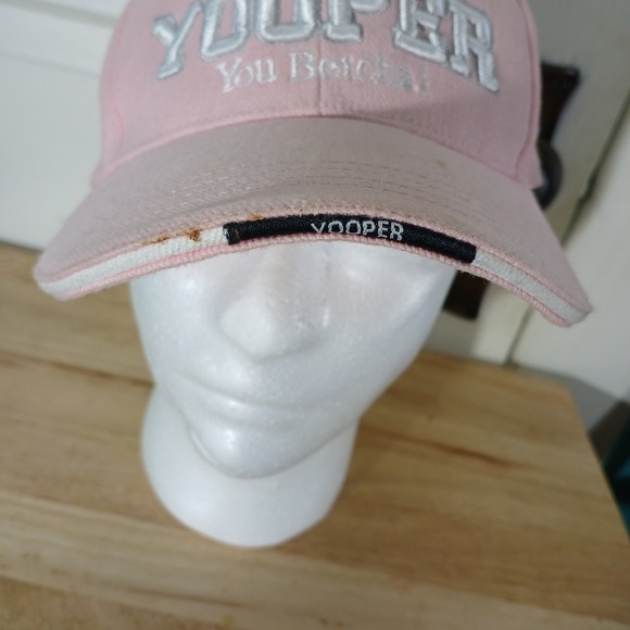 YOOPER You Betcha! Novelty Pink Baseball Cap Adjustable Michigan Upper Peninsula - Picture 2 of 6
